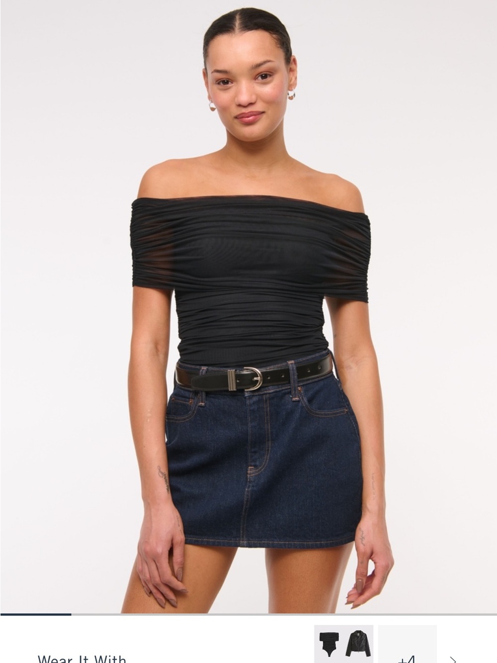 Abercrombie & Fitch mesh fold over bodysuit